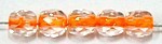 Facetkraal 4mm transp disco neon line orange 50st.