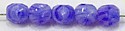Facetkraal 4mm rond opaque wit/saffierblauw 50st.