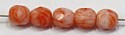 Facetkraal 4mm rond wit/oranje 50st