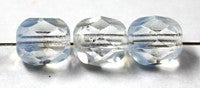 Facetkraal 6mm transparant opaline 25st.