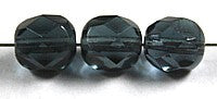 Facetkraal 6mm transparant nachtblauw 25st.