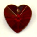 Facethart 15mm transparant rood per stuk