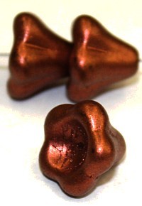 Glaskelk 13x11mm redcopper wax gecoat 5st.