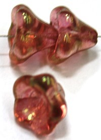 Glaskelk 13x11mm rood wax gecoat 5st