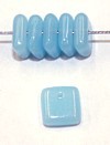 Lentils 6mm hangend square milky blue 50st.