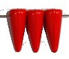 Glaskraal spike 5x13mm koraal rood 10st