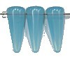 Glaskraal spike 5x13mm opaal aquamarijn 10st