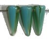 Glaskraal spike 5x13mm blue lagune mix 10st