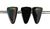 Glaskraal spike 5x8mm mat zwart vitrail 25st