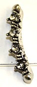 Metalen tussenst. 2-rij 33x7mm gebogen +strass 3st