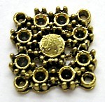 met. tussenstuk goudkl. 16x16mm per stuk