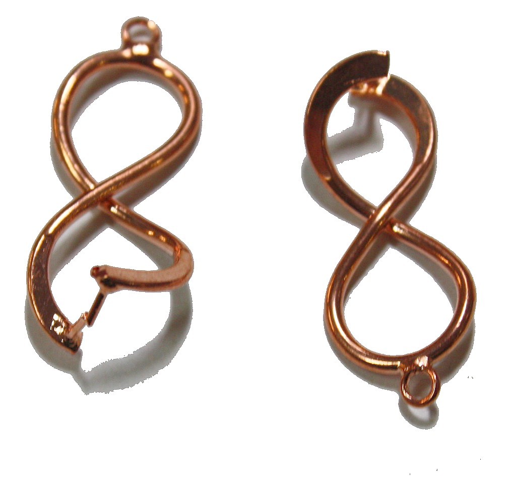 Metalen twister 28mm rosegoud 2st.