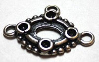 Hanger/ussenstuk 32x23mm 3-ogen zilverkl. p.stuk