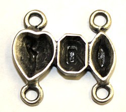 Tussenst. 26x24mm met 9mm hart per stuk