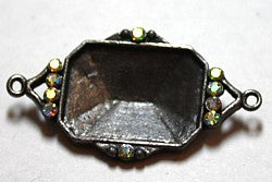 Tussenstuk 47x25mm 10strassen zilverkl. p.stuk