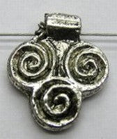 Metalen hanger 16mm met 3 krullen 5st.