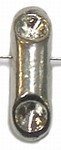 Metalen kraal 18mm zilverkl voor 4mm simili 2st