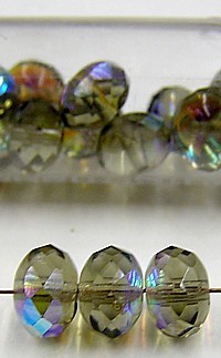 facetwieltje 6mm rookgrijs AB ca.20stuks