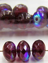 facetwieltje 6mm donkerrood AB ca.20stuks