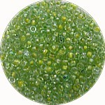 Rocailles 10/0 groen gele kern  ca 50gram