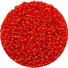 Rocailles 11/0 oranjerood zilverkern 25gram