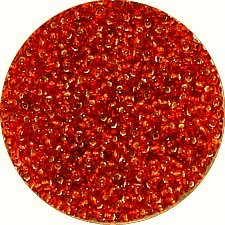 Rocailles 12/0 oranjerood zilverkern 25gram