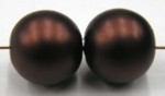 Glasparels 10mm mat bruin 10st.