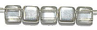 TILA kralen 6x6mm transparant/zilver 25st.