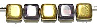 TILA kralen 6x6mm paars/goud 25st.