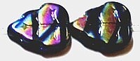 Glaskraal 12x10mm blad zwart vlekken vitrail 5st
