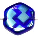 Glaskraal 17mm  blauw ChikChak 5st.