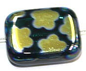 Glaskraal 20x15mm d.aqua AB flowers 3st