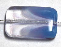 Glaskraal 22x14mm mizh-mazh blauw rose 5st