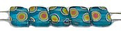 TILA ruitkralen 6mm aqua ock vitrail 25st.