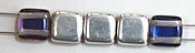 TILA kralen 6x6mm crystal bermuda blue 25st.