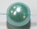 Glasparel 10mm licht turkoois streng ca 90st.
