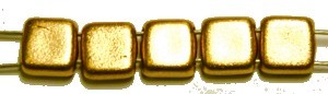 TILA kralen 6x6mm mat full yellow gold 25st.