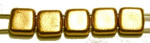 TILA kralen 6x6mm mat full yellow gold 25st.