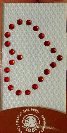 Swarovski tattoo 3mm kristal 3x4cm rood