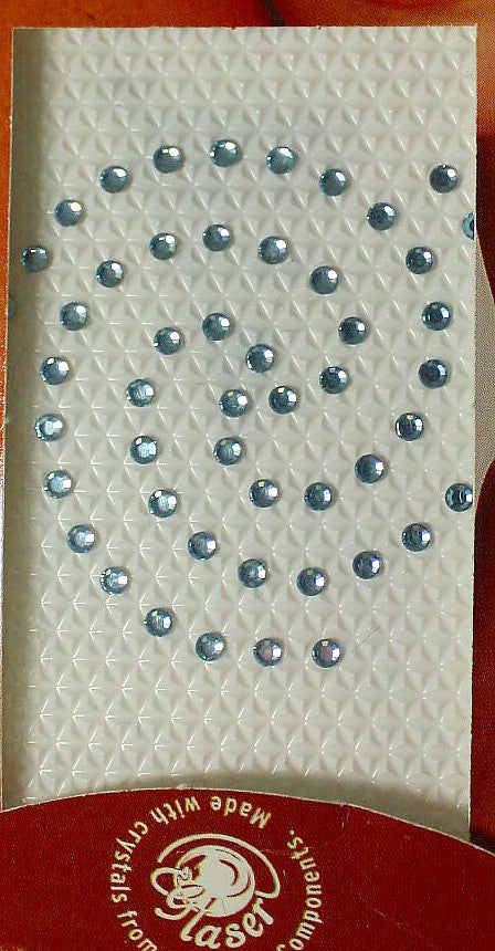 Swarovski tattoo 2mm kristal 4x4cm heel l.blauw