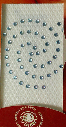 Swarovski tattoo 2mm kristal 4x4cm heel l.blauw