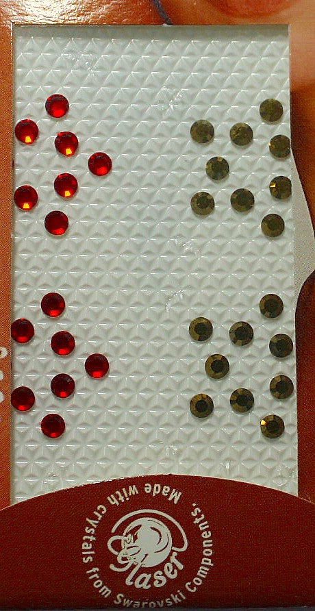 Swarovski tattoo 3mm kristal 4x4cm rood/goudbruin