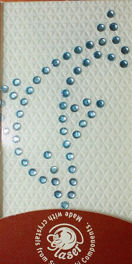 Swarovski tattoo 2mm kristal 5X4cm aquablauw