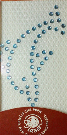 Swarovski tattoo 2mm kristal 5X4cm aquablauw
