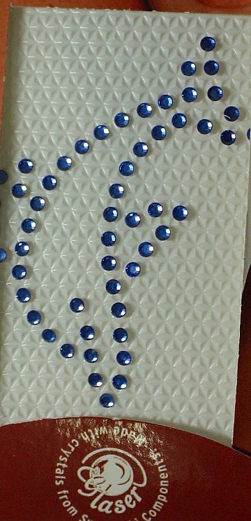 Swarovski tattoo 2mm kristal 5X4cm blauw