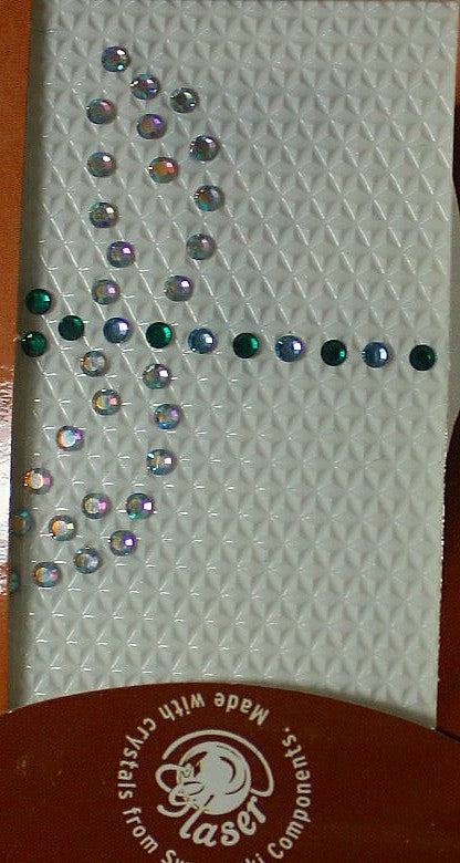 Swarovski tattoo 2mm kristal 5X4cm transp/groen