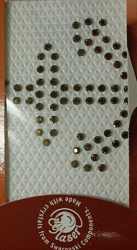 Swarovski tattoo 2mm kristal 4X4cm goudbruin