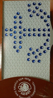 Swarovski tattoo 2mm kristal 4X4cm blauw
