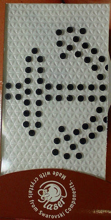 Swarovski tattoo 2mm kristal 4X4cm zwart