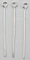 Oogstiften ca. 32mm verzilverd 25st
